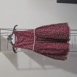 Girl dress holiday Christmas Size 5 gold burgundy
